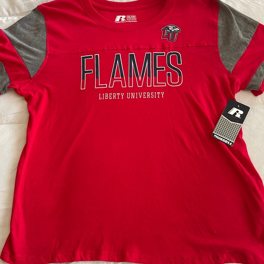 Women’s Russell Liberty University Flames tshirt 2XL XXL